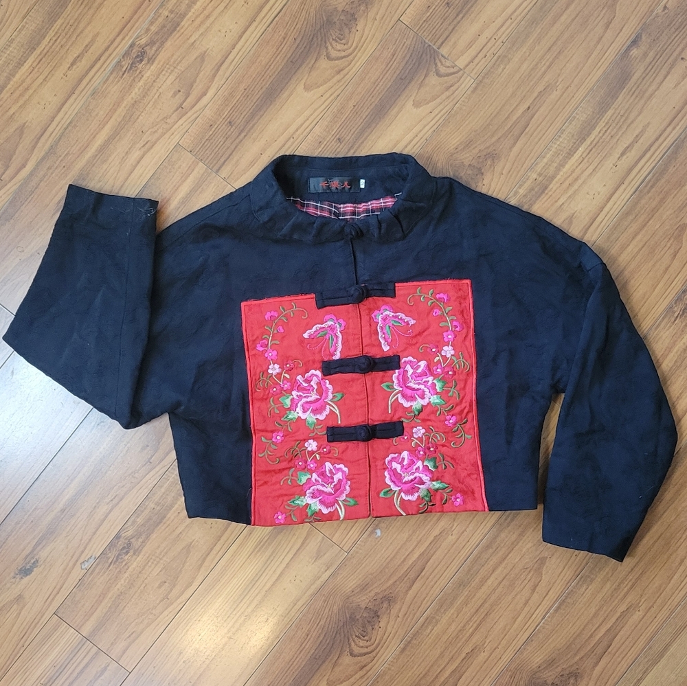 Chinese Embroidered Cropped Jacket - Picture 4 of 15